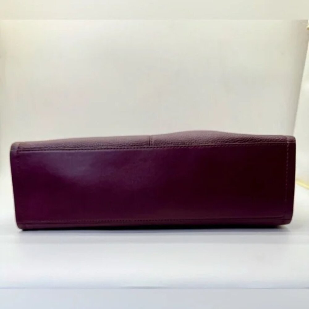 Michael Kors Mirella Large Pebbled Leather Tote – Deep Plum Pebbled Leather - Picture 4 of 7
